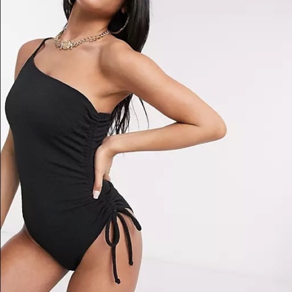 Fashion Union One Shoulder Ruched Swimsuit - US 10 - Picture 1 of 7